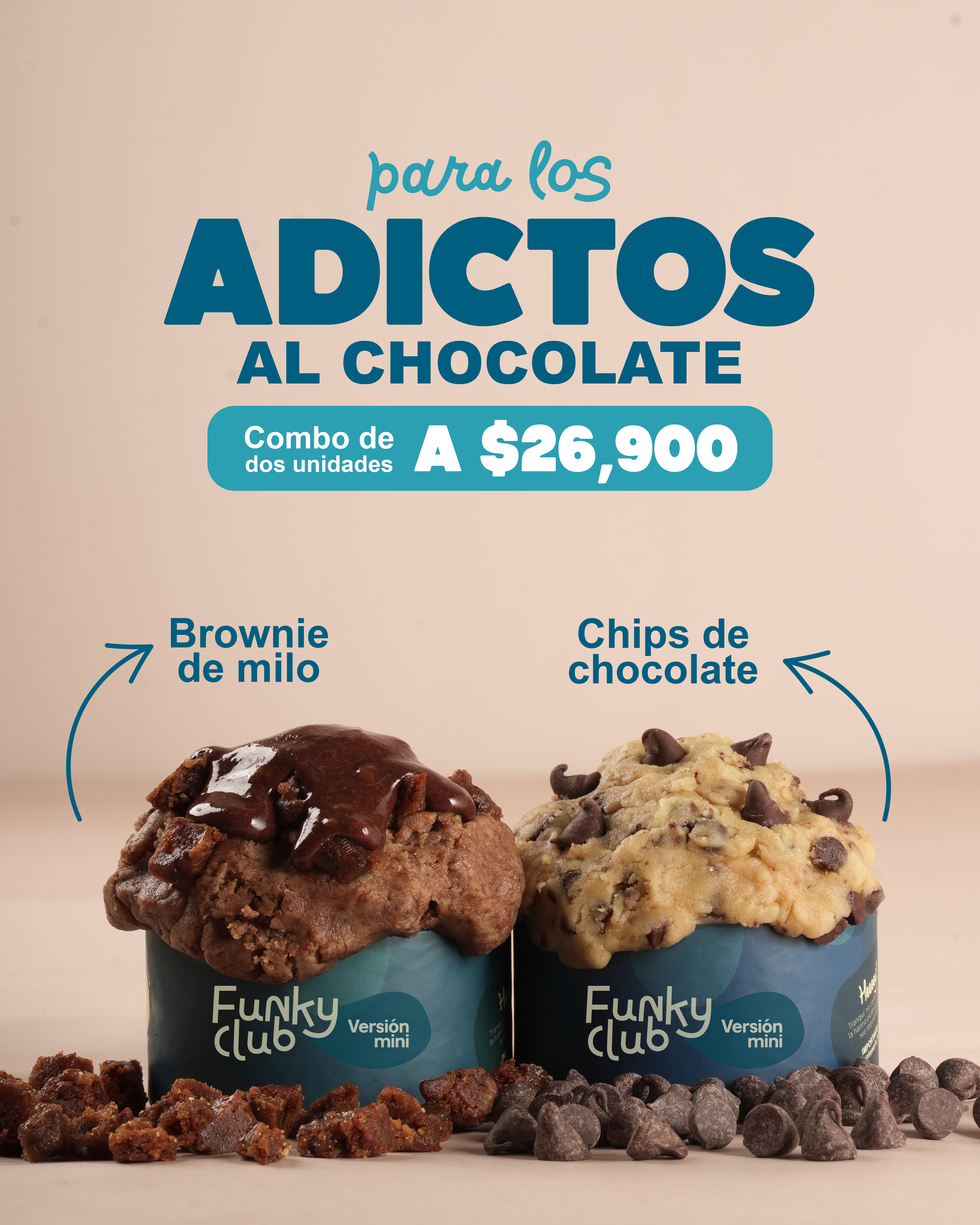 Para los Adictos al Chocolate (Brownie de Milo + Chips de Chocolate)